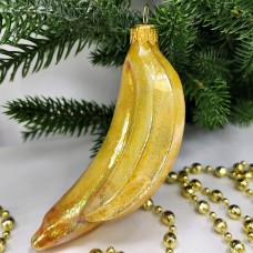 Стеклянная елочная игрушка Бананы