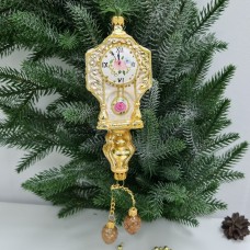 Стеклянная елочная игрушка Часы настенные Версаль