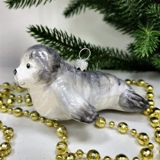 Стеклянная елочная игрушка Тюлень полярный